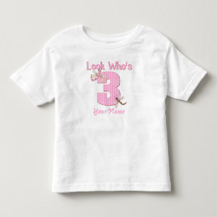 Kijk wie er 3 roze libel T-shirt is