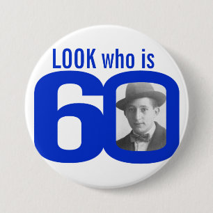 Kijk wie er 60 foto's blauw en witte knoppen/badge ronde button 7,6 cm
