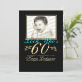 Kijk wie er 60 is Foto Kaart (Staand voorkant)
