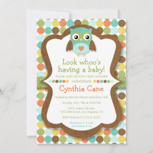 Kijk wie er een Baby heeft - Owl Boy Baby shower Kaart