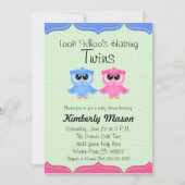 Kijk wie er een tweeling Baby shower uitnodigt Kaart (Voorkant)