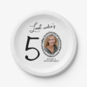 Kijk wie er vijftig is Foto 50e verjaardag Papieren Bordje (Voorkant)