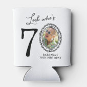 Kijk wie er zeventig is Foto 70e verjaardag Blikjeskoeler (Achterkant)