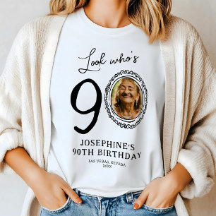 Kijk Wie Negentig Foto 90ste Verjaardag Tri-Blend Shirt