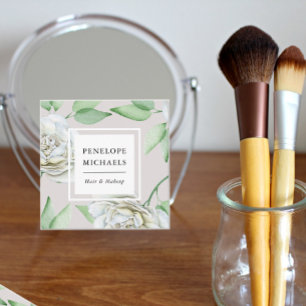  Kijk Witte Waterverf Floral Vierkante Visitekaartje