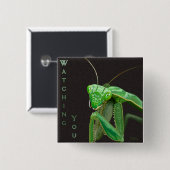 Kijken - Groene versie Vierkante Button 5,1 Cm (Voorkant /achterkant)