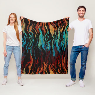 Kijken in het vuur abstract fleece deken