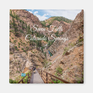 Kijken naar beneden Zeven Herfsten trappen vierkan Magneet