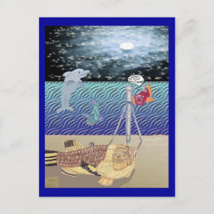 Kijken naar de maan briefkaart