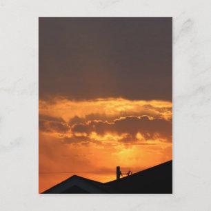 Kijken naar de zonsopgang briefkaart