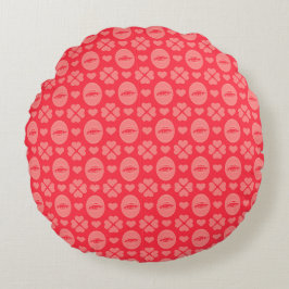 Kijken naar Eye Heart Clover Pattern Rond Kussen