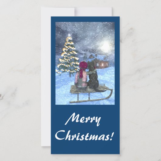 Kijken naar Kerstmis Kaart (Voorkant)