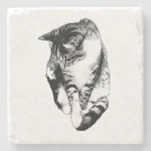 Kijken naar Tabby Cat Monochrome Onderzetter