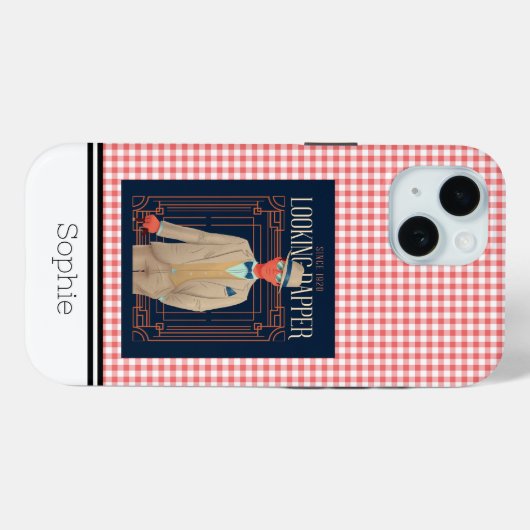 Kijkend Dapper Retro Samsung Case-Mate iPhone Case (Achterkant (horizontaal))