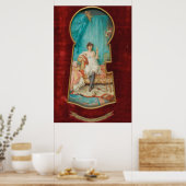 Kijkend door het Sleutelgat van Hans Zatzka Poster (Keuken)