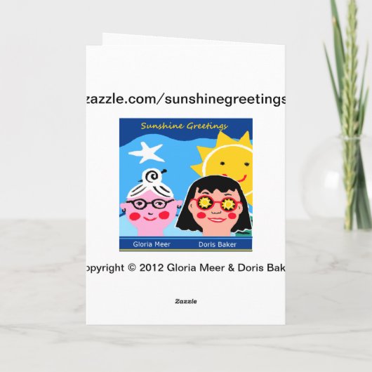 Kijkend naar Bright Side Birthday Greeting Kaart (Achterkant)