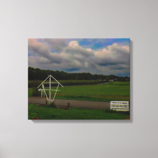 Kijkend naar de heuvels canvas afdruk
