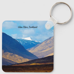 Kijkend naar Glen Etive, Scotland Keyring Sleutelhanger
