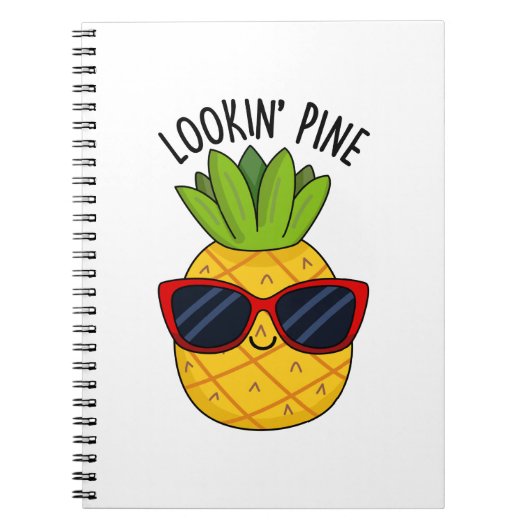 Kijkend naar pijnboom Fun ananas woordspeling  Notitieboek (Voorkant)