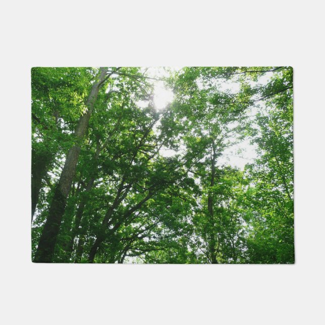 Kijkend omhoog naar de Bomen van de Zomer Deurmat (Voorkant)