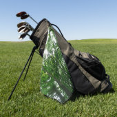 Kijkend omhoog naar de Bomen van de Zomer Golfhanddoek (Groen)