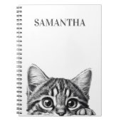Kijkende Cute Kat Monogram Kitten  Notitieboek (Voorkant)