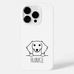 Kijkende Miniatuur Dachshund Telefoonhoes met Naam Case-Mate iPhone 14 Pro Hoesje