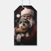 Kijker Terrier met Sinterklaas Feestelijke Kerstmi Cadeaulabel (Voorkant)
