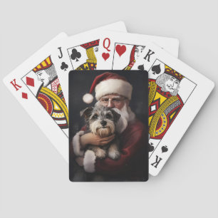 Kijker Terrier met Sinterklaas Feestelijke Kerstmi Pokerkaarten