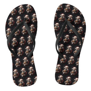 Kijker Terrier met Sinterklaas Feestelijke Kerstmi Teenslippers