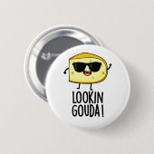 Kijkijkend Gouda Funny Cheese Pun Ronde Button 5,7 Cm (Voorkant /achterkant)