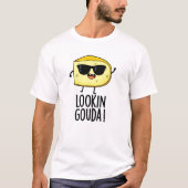 Kijkijkend Gouda Funny Cheese Pun T-shirt (Voorkant)