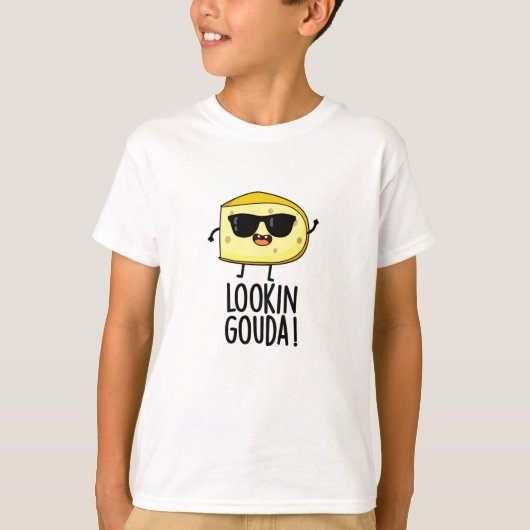 Kijkijkend Gouda Funny Cheese Pun T-shirt (Voorkant)