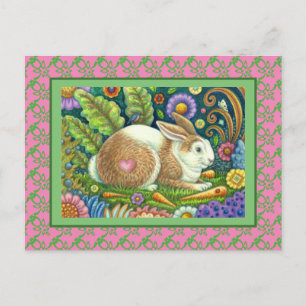 KIJKRABBIT EN BLUEBIRD IN SECRET GARDEN BRIEFKAART