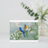 kijkschilderijen, bloemen, vogels, desktop-l- briefkaart (Staand voorkant)