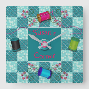 KIJKSLOT - PERSONALISEREN MET NAAM in Roze Vierkante Klok