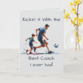 Kikckin' it met de Beste coach Happy Vaderdag Kaart (Gele Bloem)
