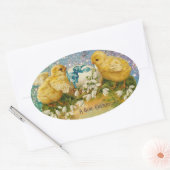 KIKENS, STROMEN, EENVOUDIGERE EGG IN GOUDE BLAUWE OVALE STICKER (Envelop)