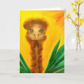 Kiki - Carte de voeux Ostrich (Fleur jaune)