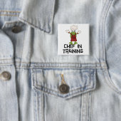 Kikkaf in training in overhemden en geschenken vierkante button 5,1 cm (In situ)