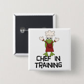 Kikkaf in training in overhemden en geschenken vierkante button 5,1 cm (Voorkant /achterkant)