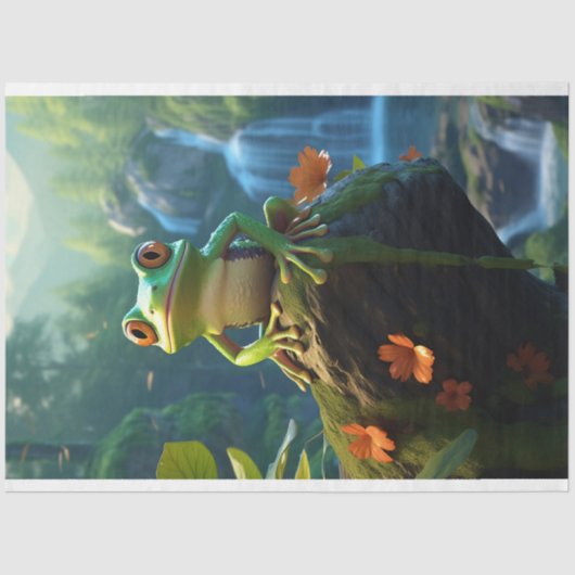 Kikker 1 Decoupage papier (Voorkant)