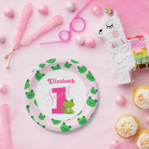 Kikker 1st Birthday party baby girl las Papieren Bordje