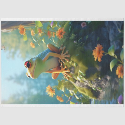 Kikker 4 Decoupage papier (Voorkant)