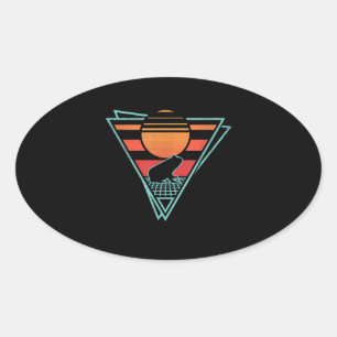 Kikker 80s EDM Synthwave Gift Ovale Sticker