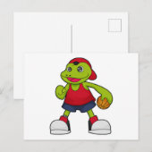 Kikker als basketballer met basketbal briefkaart (Voorkant / Achterkant)