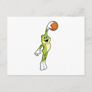 Kikker als basketballer met basketbal.PNG Briefkaart