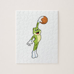 Kikker als Basketballspeler met Basketball.PNG Legpuzzel