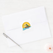Kikker als boeg vierkante sticker (Envelop)