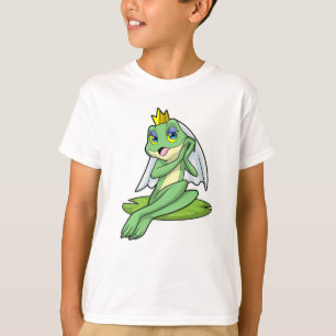 Kikker als bruid op bruiloft met kroon t-shirt